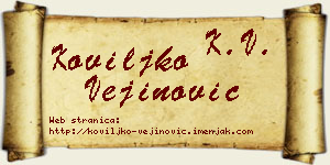 Koviljko Vejinović vizit kartica